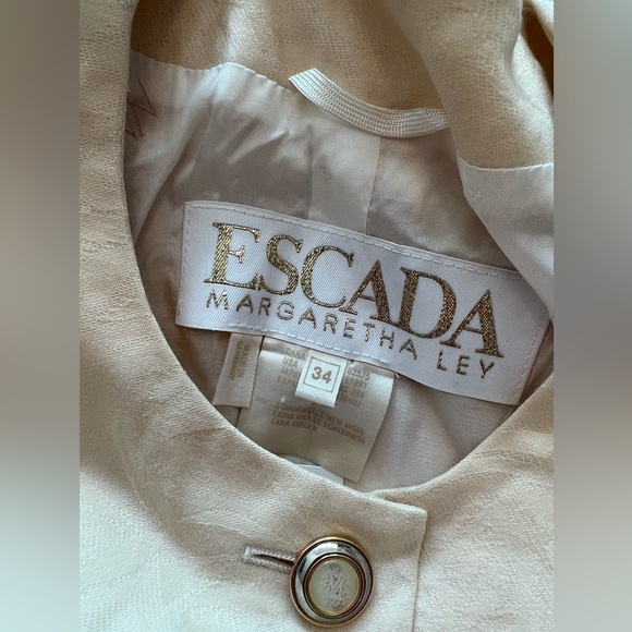 Escada Women's Jacket Size:34 In Cream Yellow - Picture 6 of 16